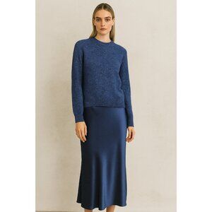 A.P.C. APC Wool Blend Crewneck Sweater M Blue Melange Knit Paris Minimalist Chic